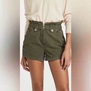 Sea Layla Canvas Paperbag Waist Green‎ Shorts Size 2